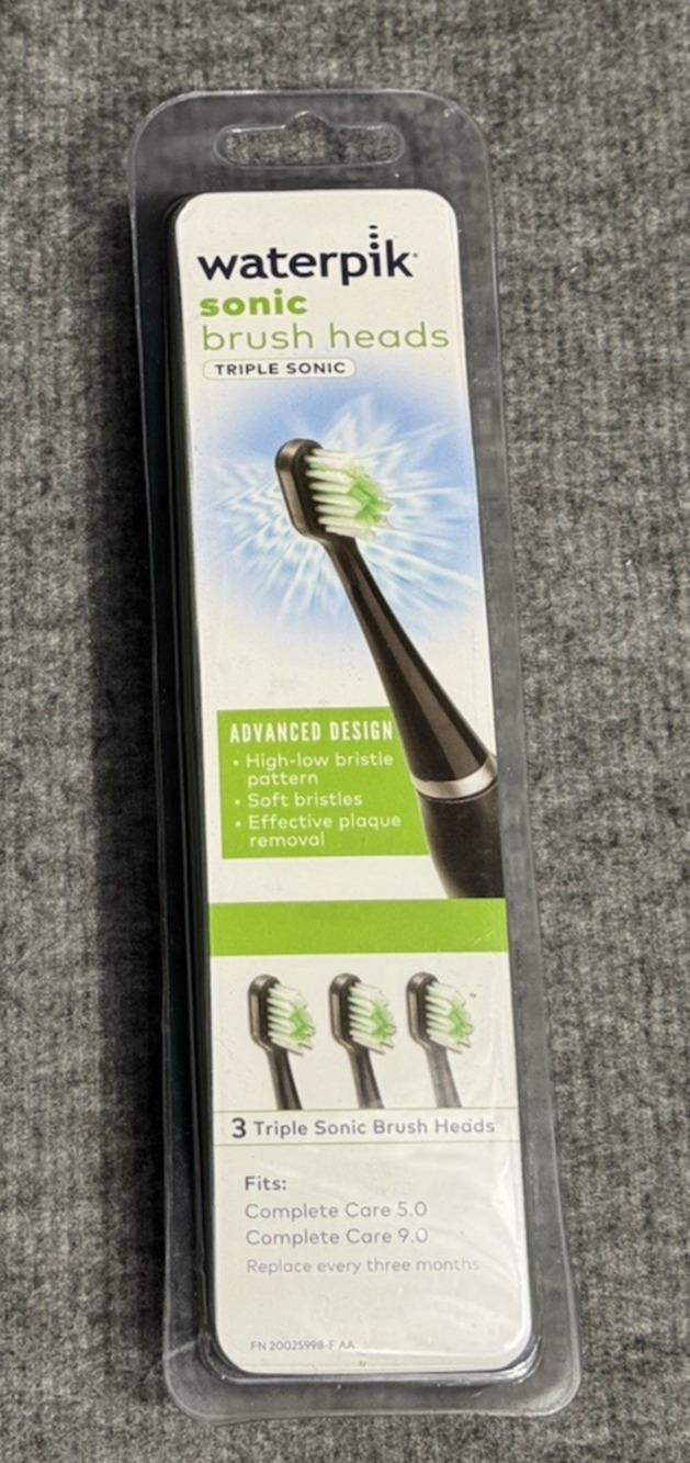 Waterpik Triple Sonic Brush Heads Replacements Black (STRB-3WB) 3 Piece - Sealed